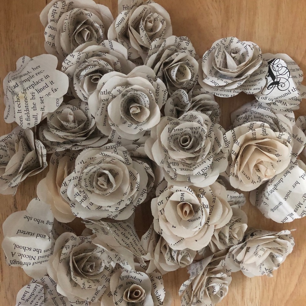 Handmade Paper Rose Wreath - Picture 3 of 3